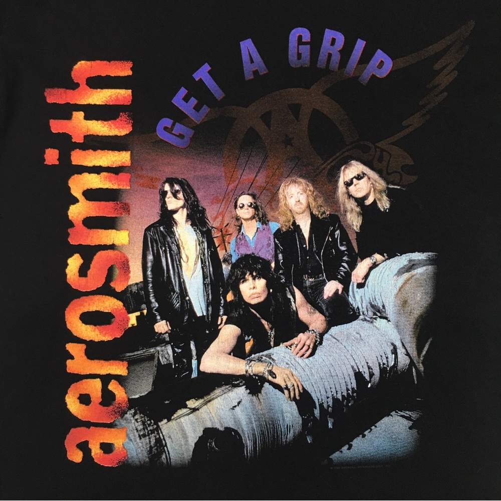 Vintage 1994 Aerosmith Get a Grip Band T-Shirt XL Black Rock Tee 90s Vtg Music - Picture 4 of 16